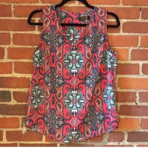Boho Paisley Pink/Multicolor Shell Blouse